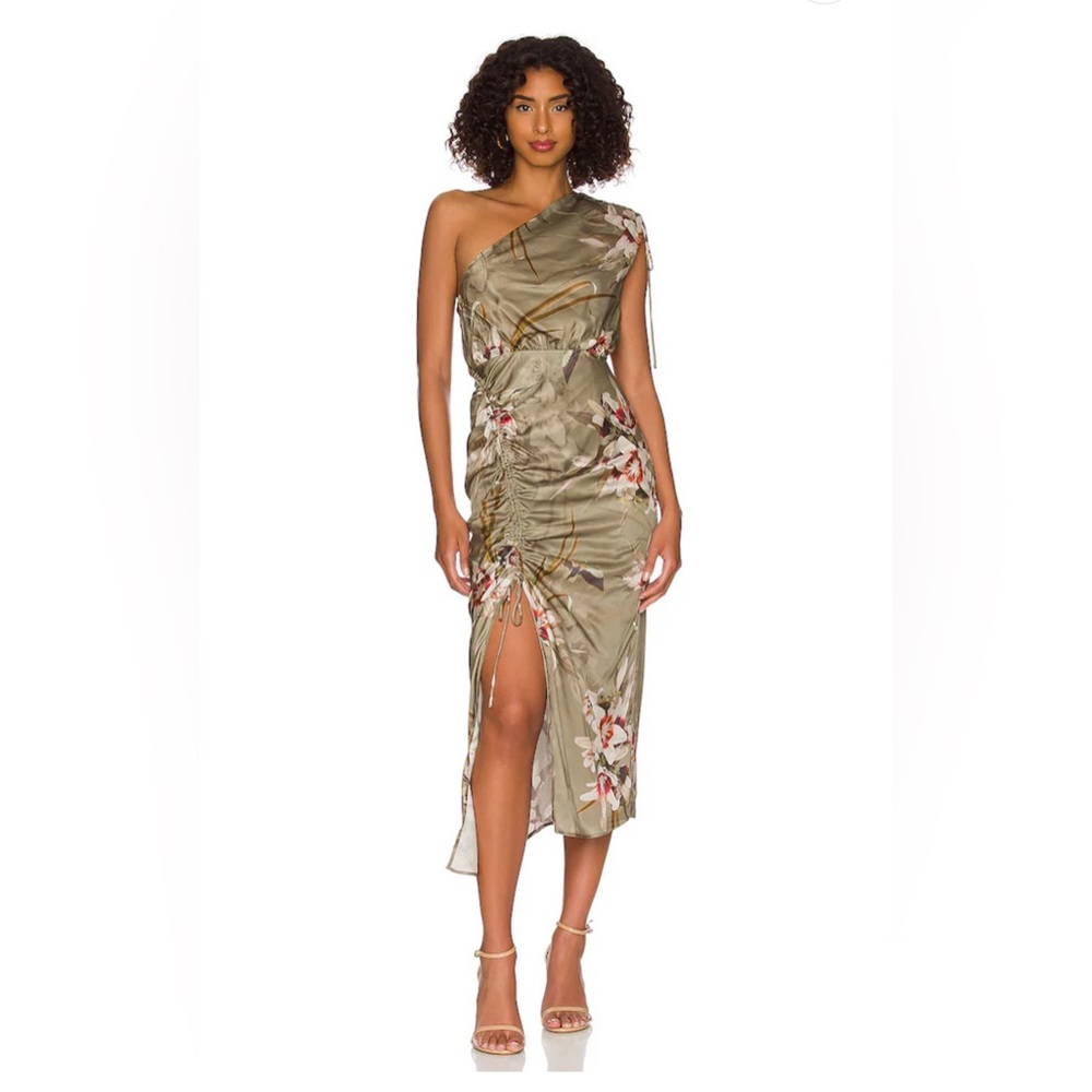 🔥SEXY🔥NWT Allsaints Laura Dorada Silk One Shoulder Dress US Sz 0